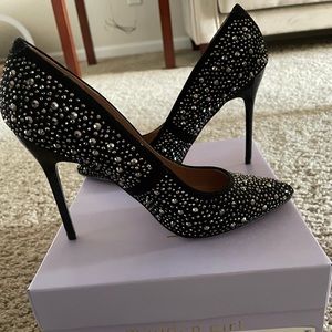 Madden Girl Black Rhinestone Pumps